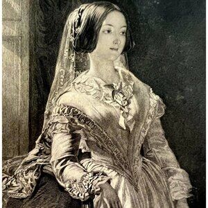 The Bridal Night Marriage Engraving 1859 Victorian Beautiful Bride Art DWY5F